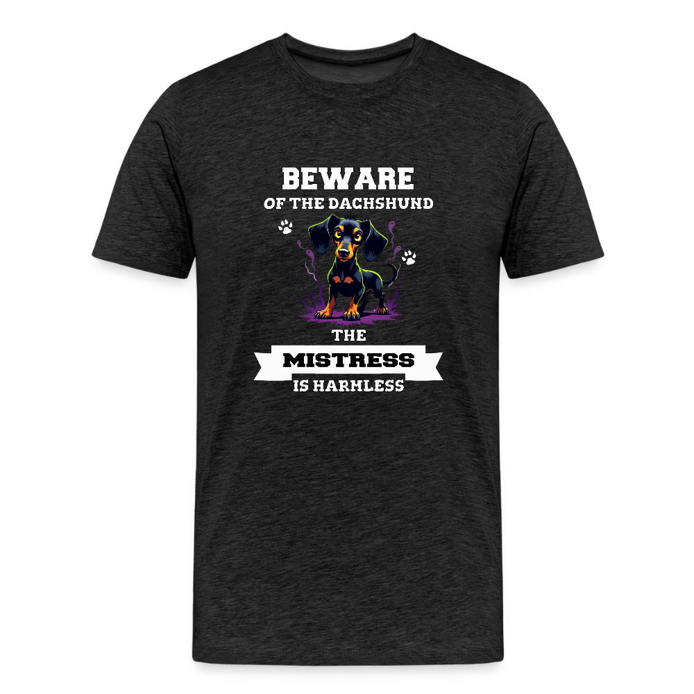 Beware of the Dachshund Mistress is harmless Männer Premium T-Shirt - Anthrazit