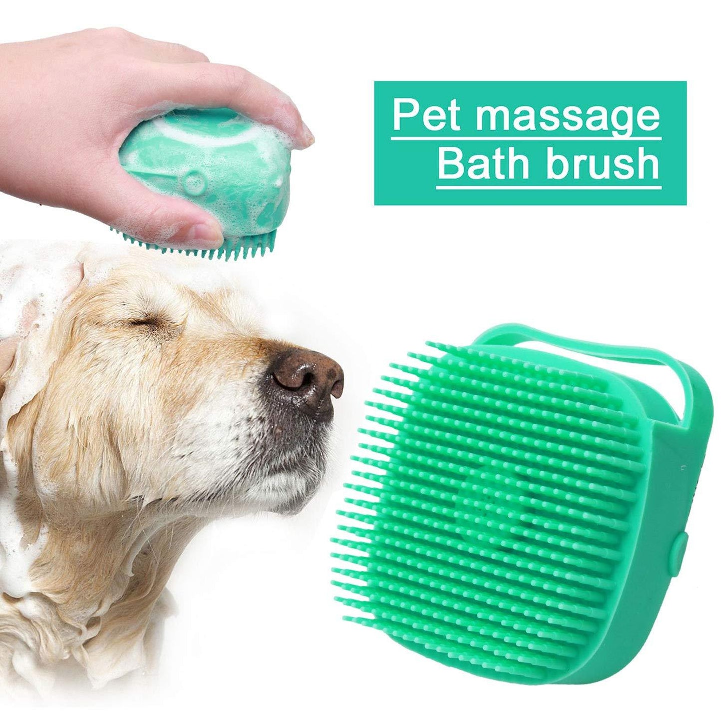 Shampoospendende Hundebürste zum Shampoonieren und Massieren