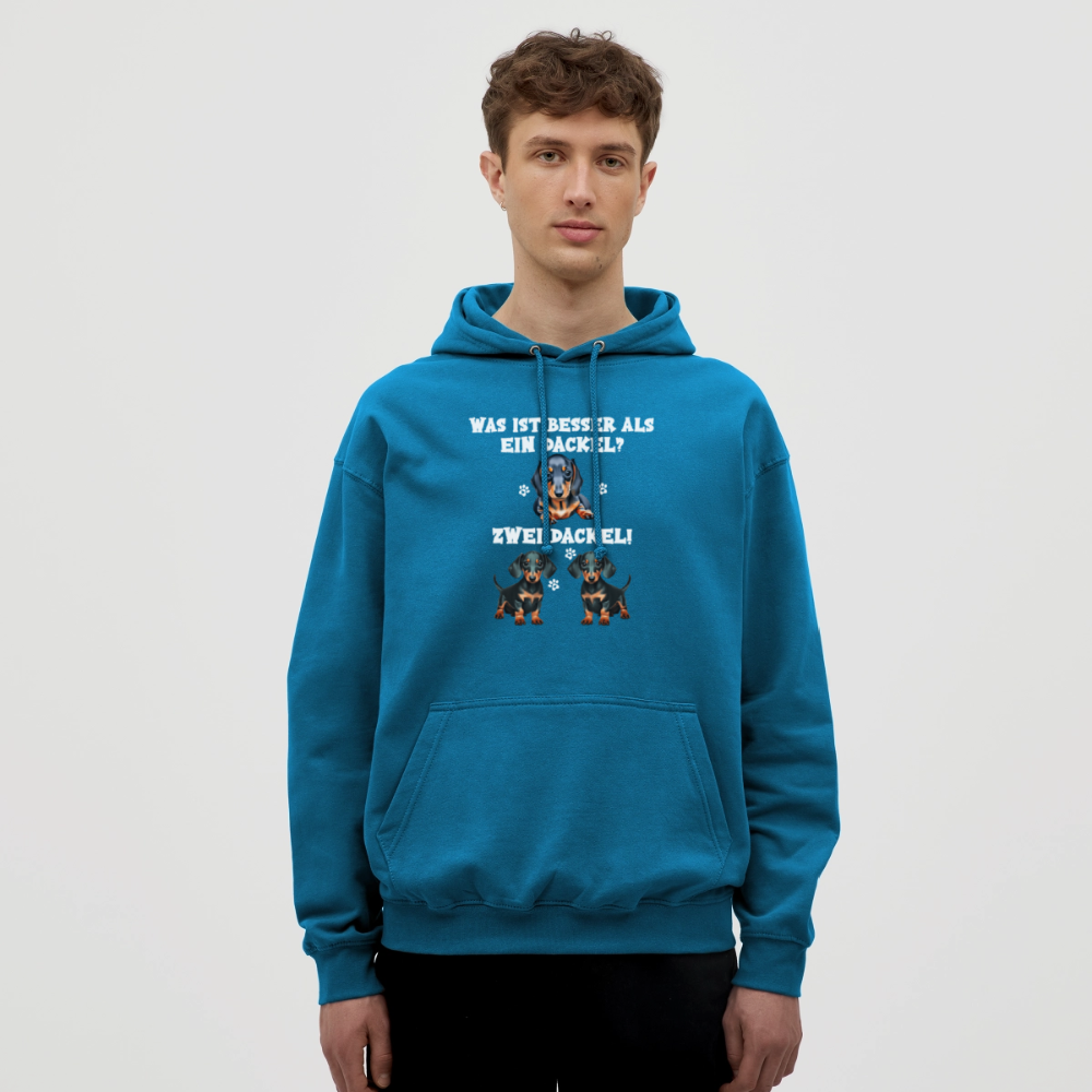 Was ist besser als ein Dackel? Zwei Dackel Unisex Hoodie - Tiefseeblau