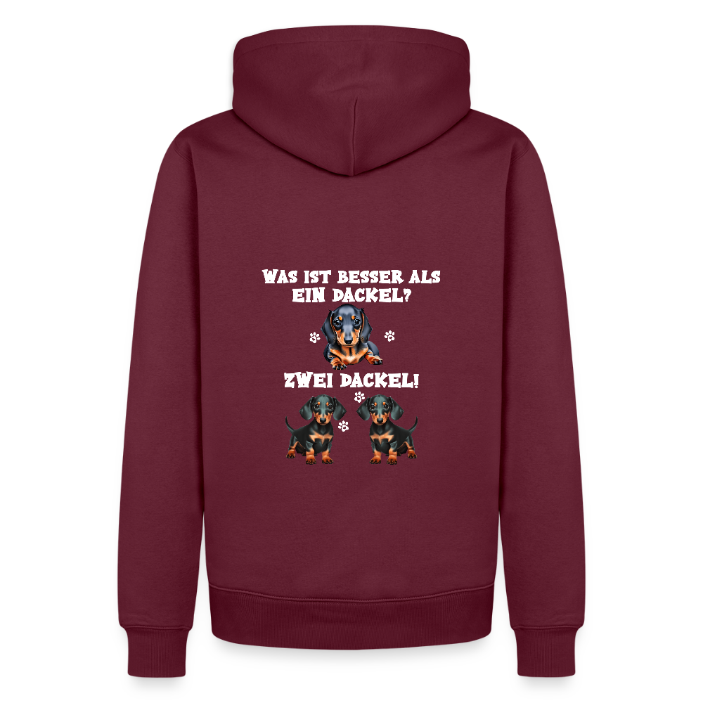 Was ist besser als ein Dackel? Zwei Dackel Männer Bio Hoodie - Burgunderrot
