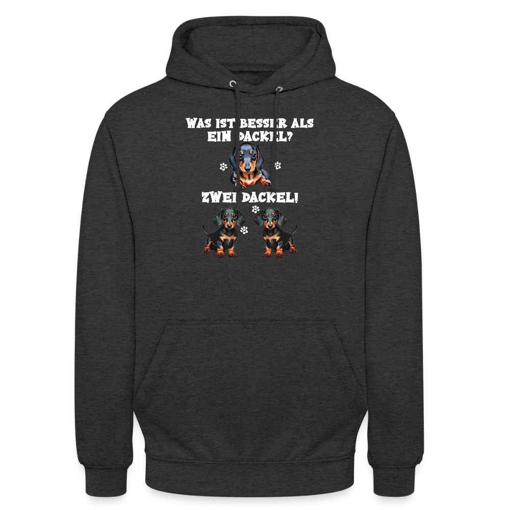 Was ist besser als ein Dackel? Zwei Dackel Unisex Hoodie - Anthrazit