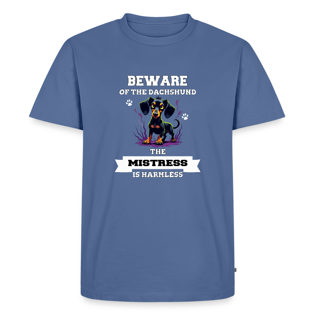 Beware of the Dachshund Mistress is harmless Männer Premium T-Shirt - Taubenblau