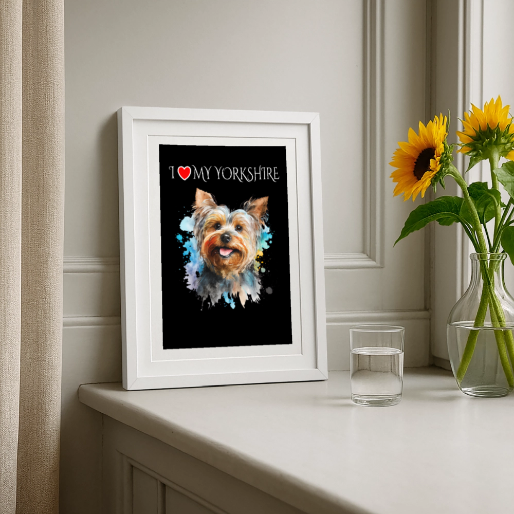 I love my Yorkshire Gerahmtes Poster (27 × 37 cm) - Weiß