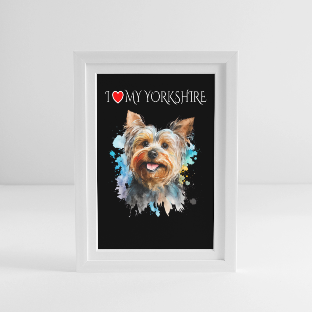 I love my Yorkshire Gerahmtes Poster (27 × 37 cm) - Weiß
