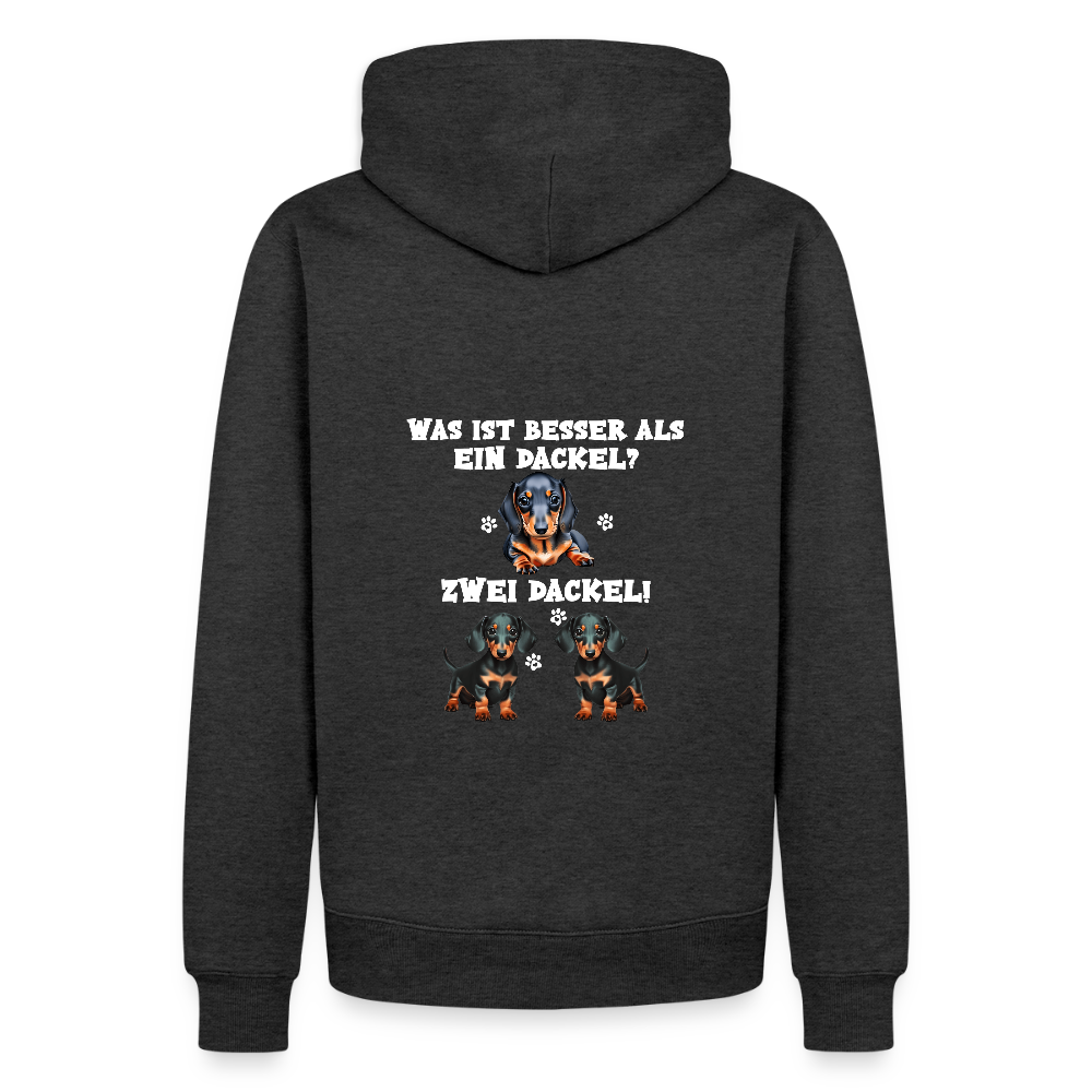 Was ist besser als ein Dackel? Zwei Dackel Männer Bio Hoodie - Anthrazit meliert