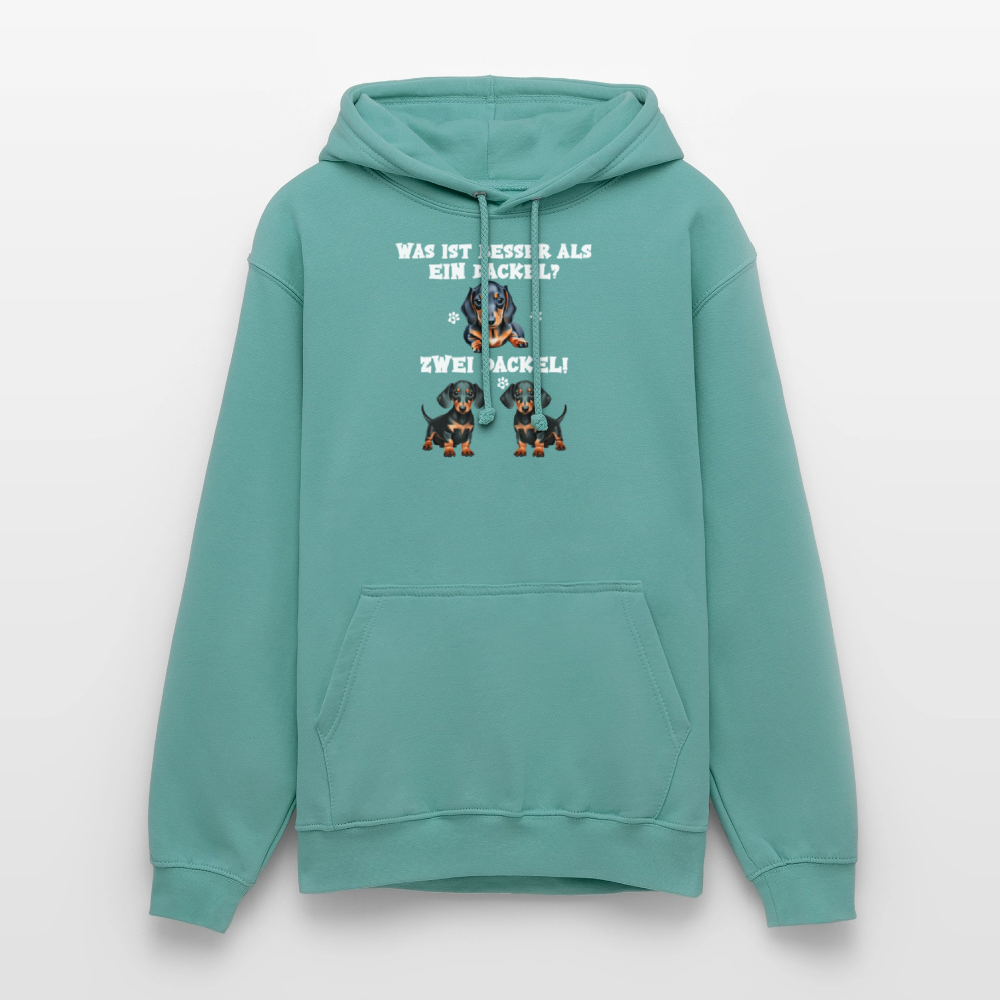 Was ist besser als ein Dackel? Zwei Dackel Unisex Hoodie - Pastelltürkis