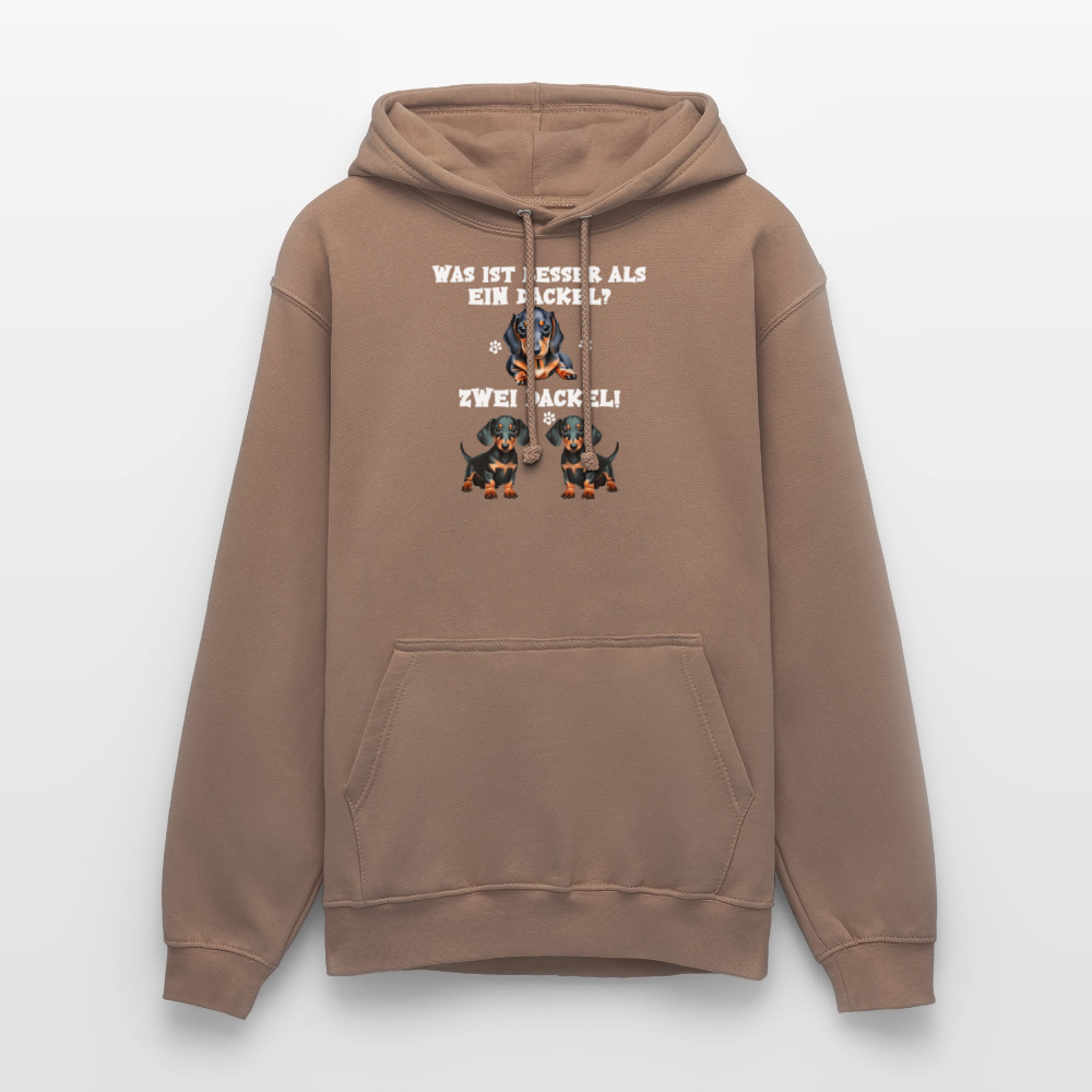 Was ist besser als ein Dackel? Zwei Dackel Unisex Hoodie - Mokka