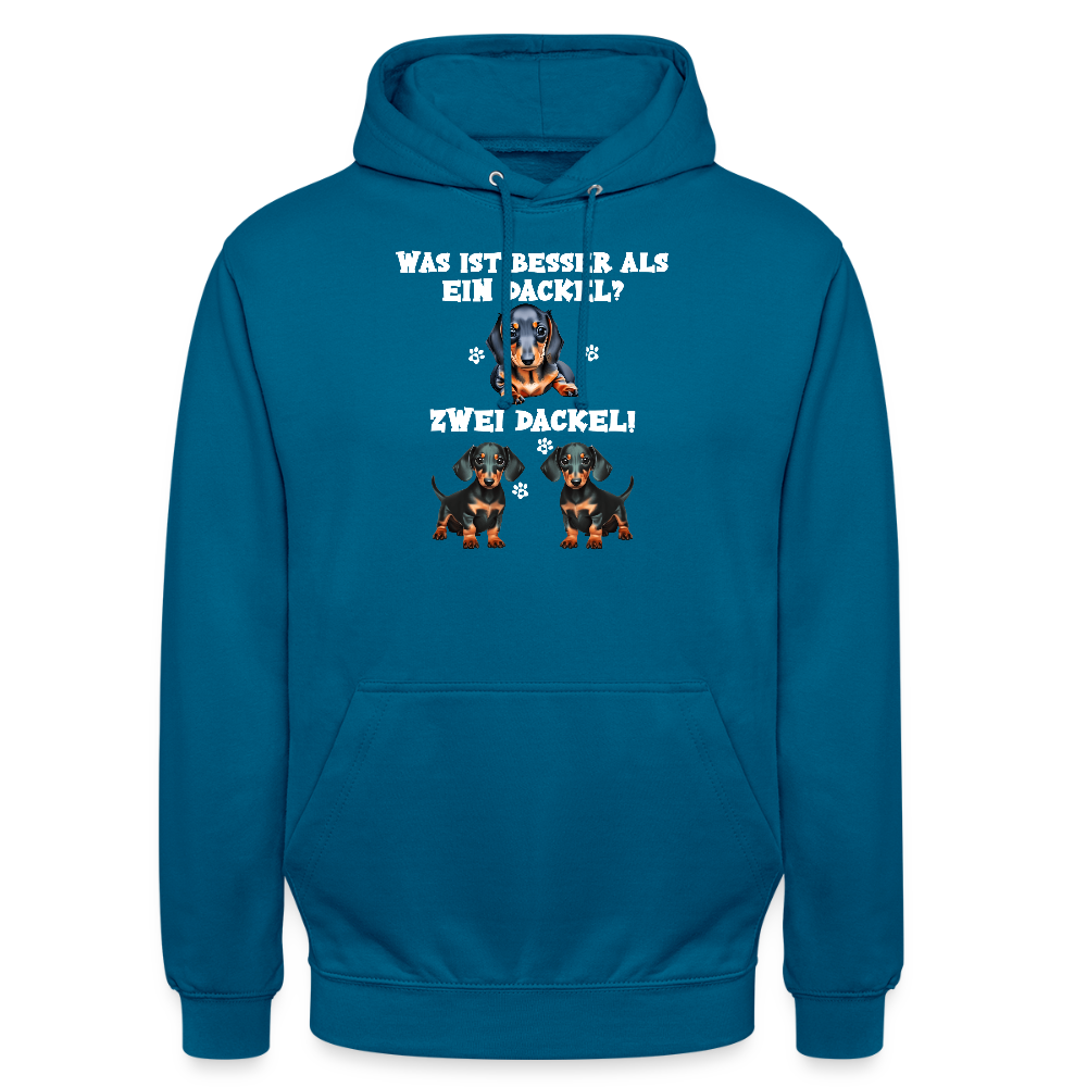 Was ist besser als ein Dackel? Zwei Dackel Unisex Hoodie - Tiefseeblau