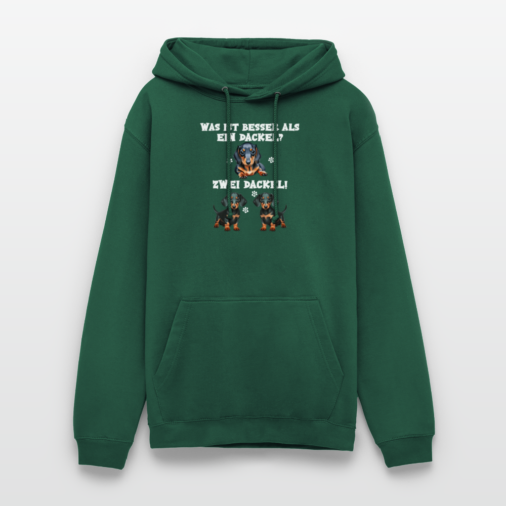 Was ist besser als ein Dackel? Zwei Dackel Unisex Hoodie - Flaschengrün