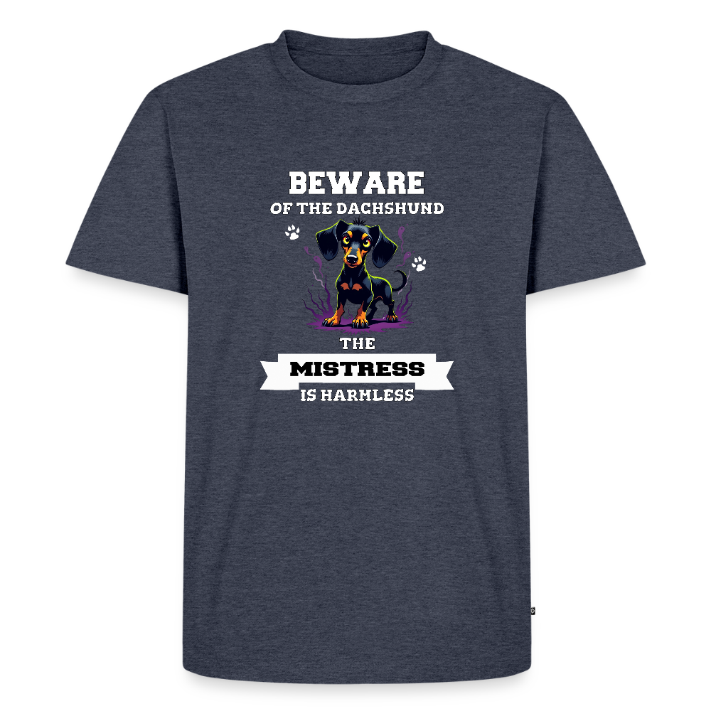 Beware of the Dachshund Mistress is harmless Männer Premium T-Shirt - Jeansblau