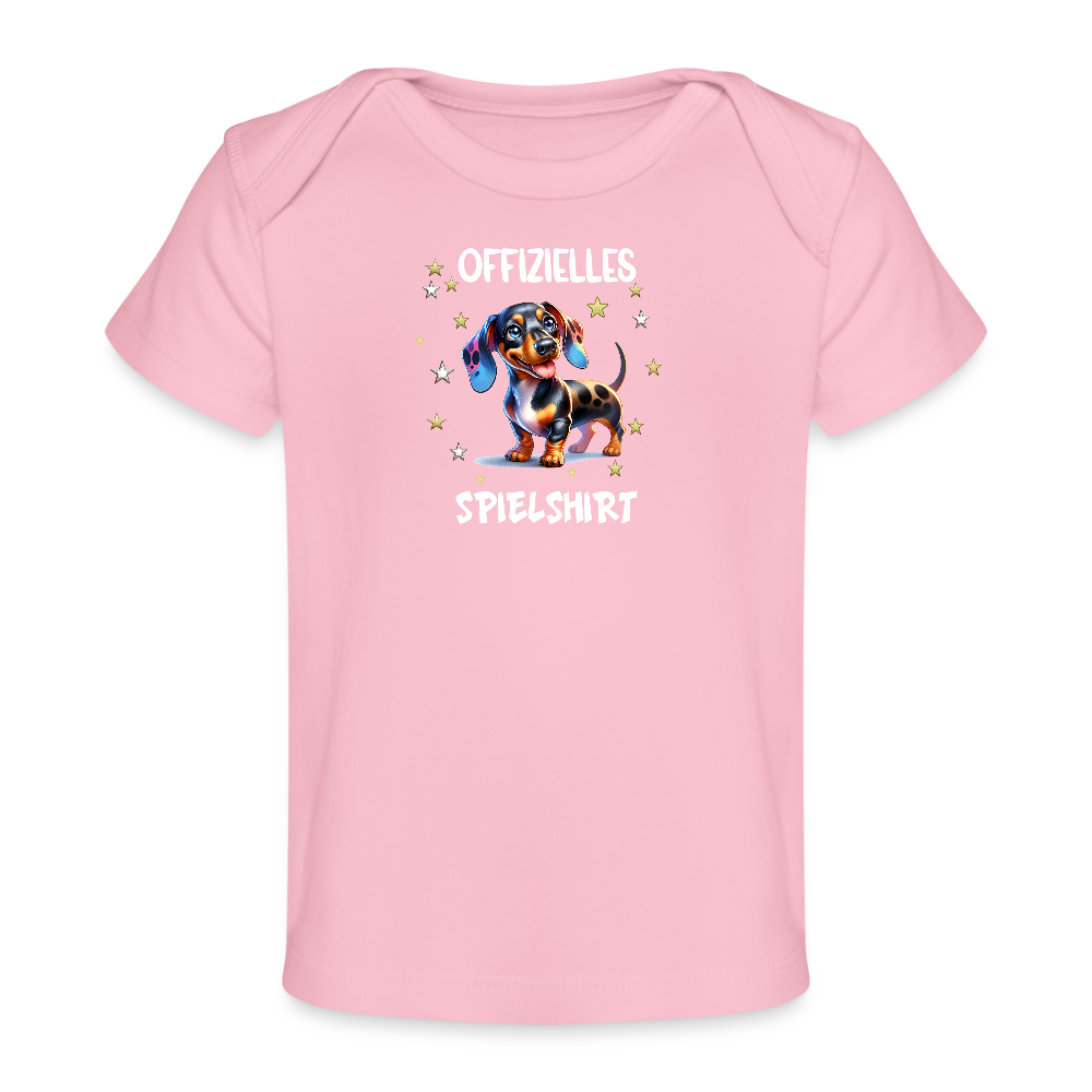 Offizielles Spielshirt Dackel Harlekindackel Baby Bio-T-Shirt - Hellrosa