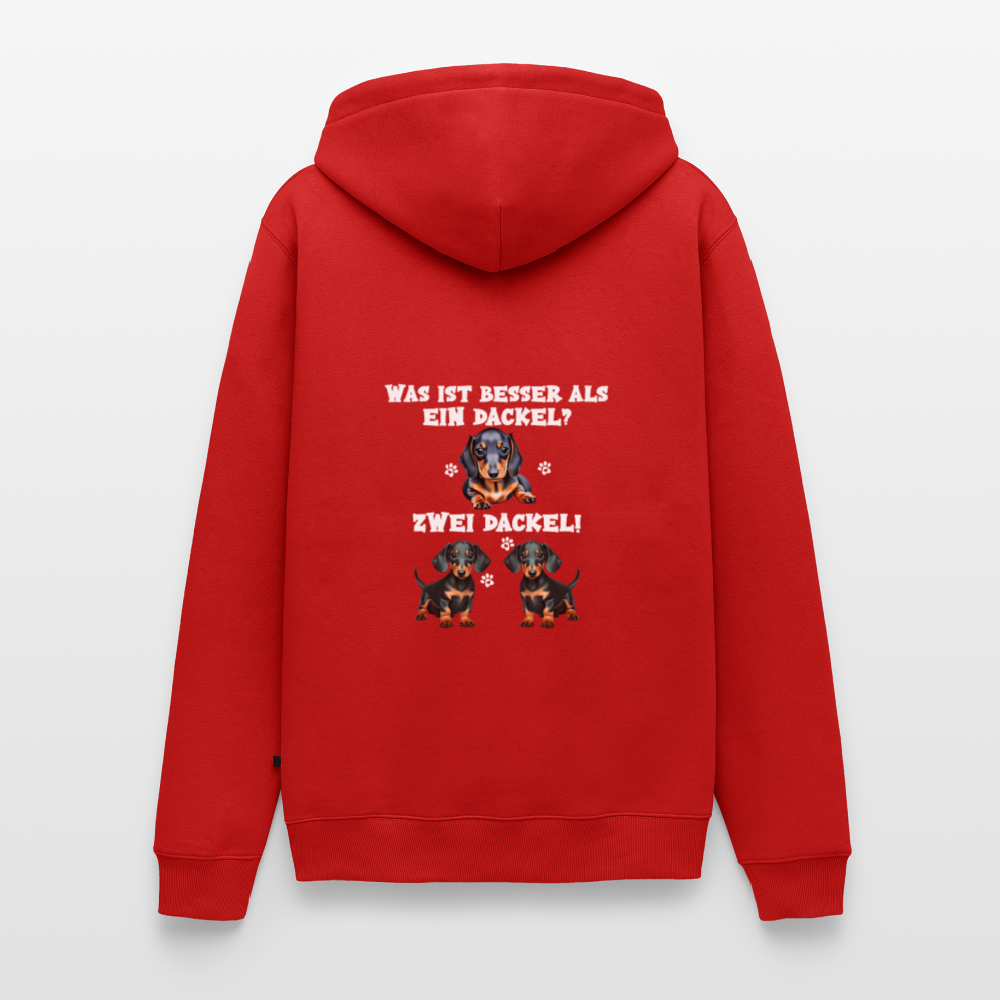 Was ist besser als ein Dackel? Zwei Dackel Männer Bio Hoodie - Rot
