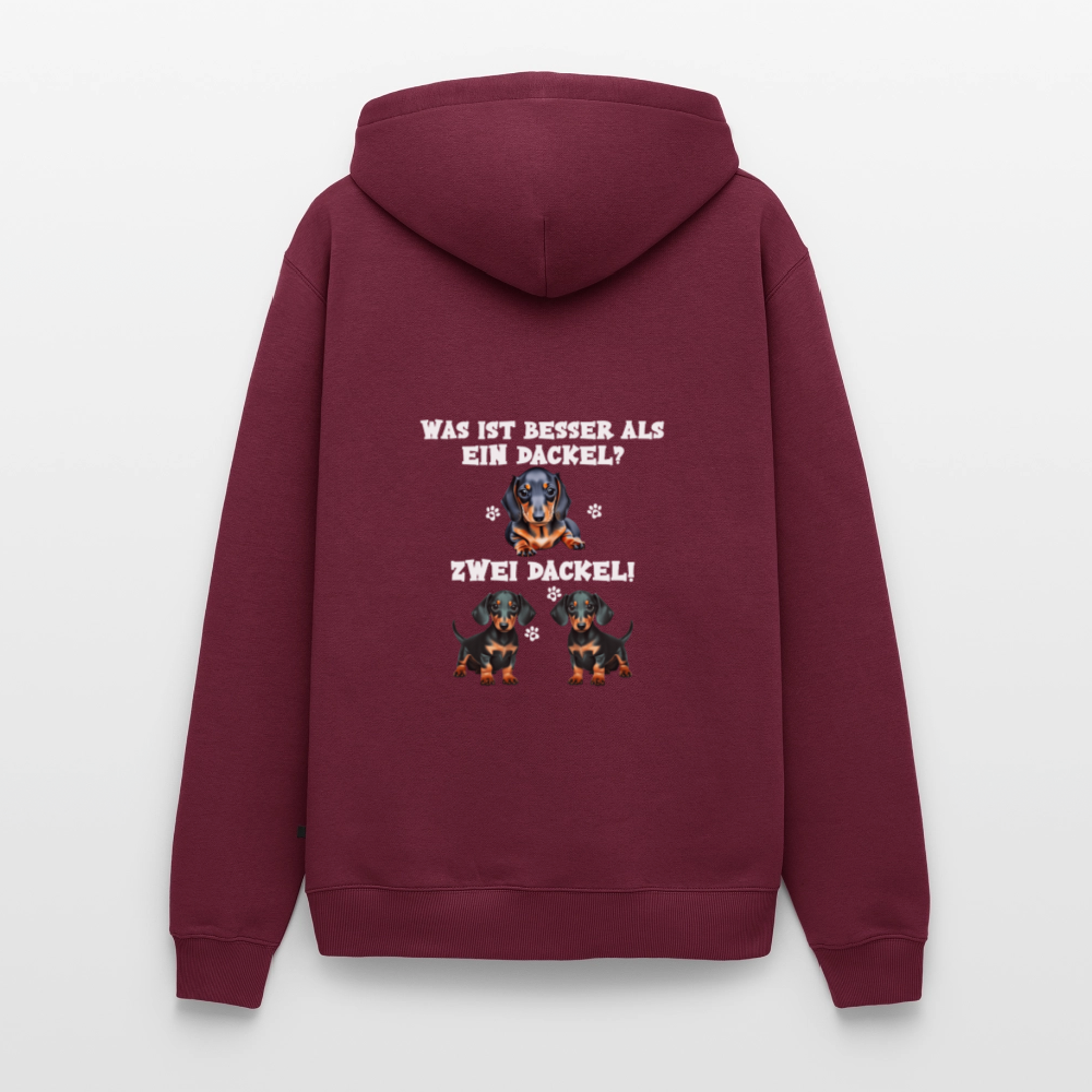 Was ist besser als ein Dackel? Zwei Dackel Männer Bio Hoodie - Burgunderrot
