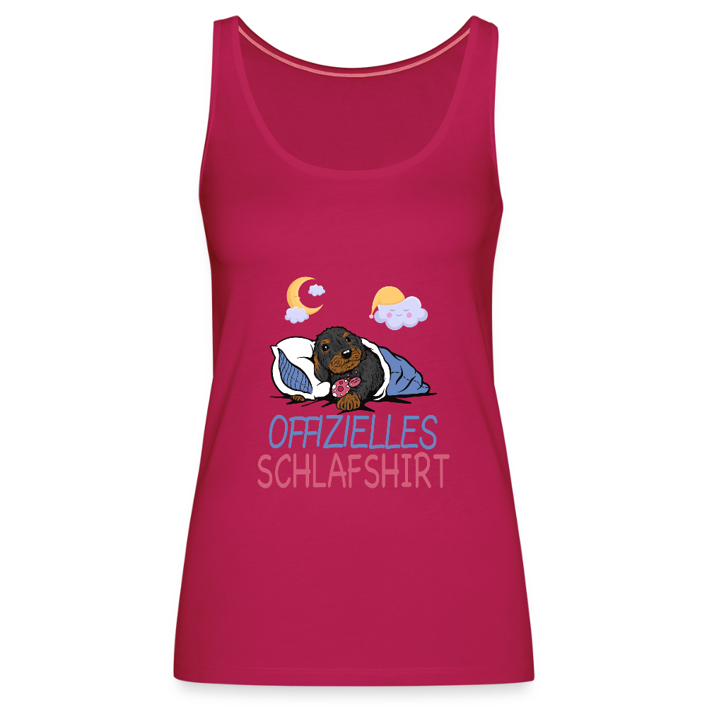 Offizielles Schlafshirt Rauhaardackel Frauen Premium Tank Top - dunkles Pink