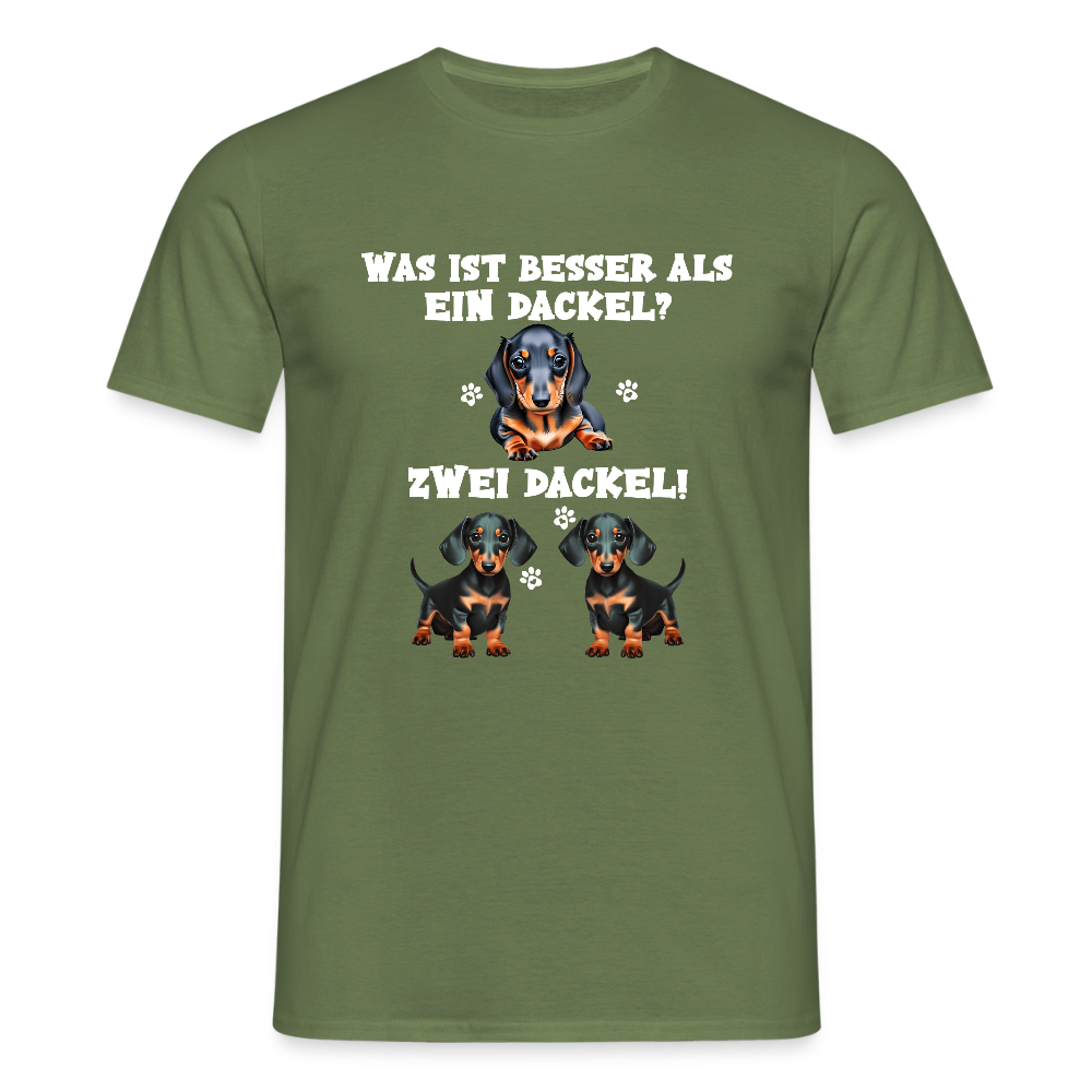 Was ist besser als ein Dackel? Zwei Dackel Männer T-Shirt - Militärgrün