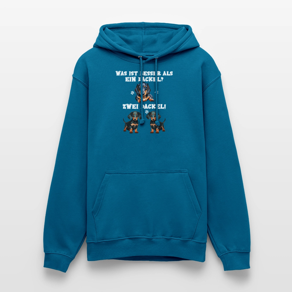 Was ist besser als ein Dackel? Zwei Dackel Unisex Hoodie - Tiefseeblau