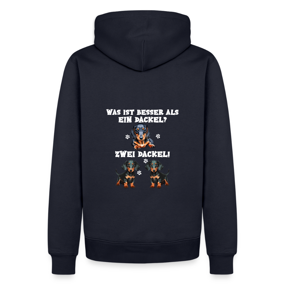 Was ist besser als ein Dackel? Zwei Dackel Männer Bio Hoodie - Navy