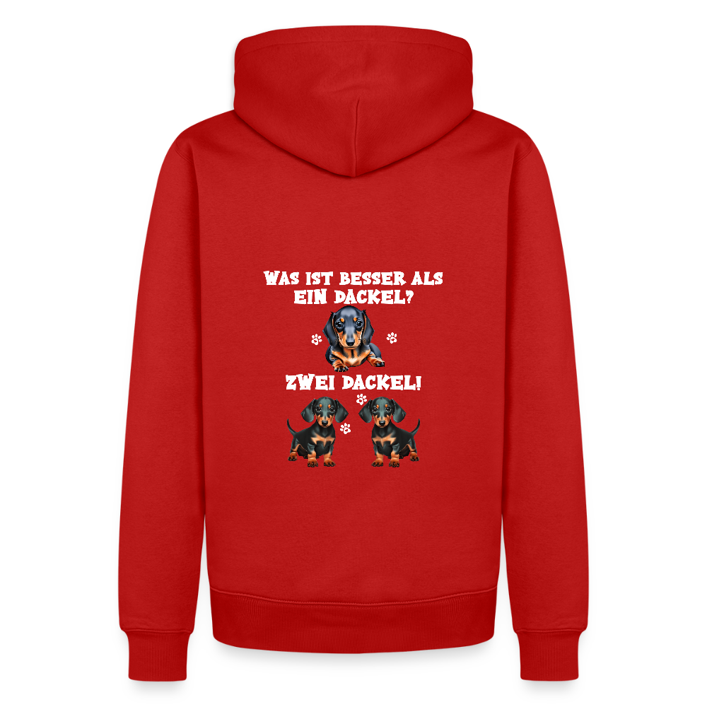 Was ist besser als ein Dackel? Zwei Dackel Männer Bio Hoodie - Rot