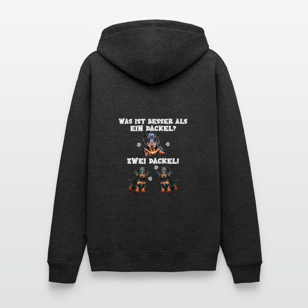 Was ist besser als ein Dackel? Zwei Dackel Männer Bio Hoodie - Anthrazit meliert