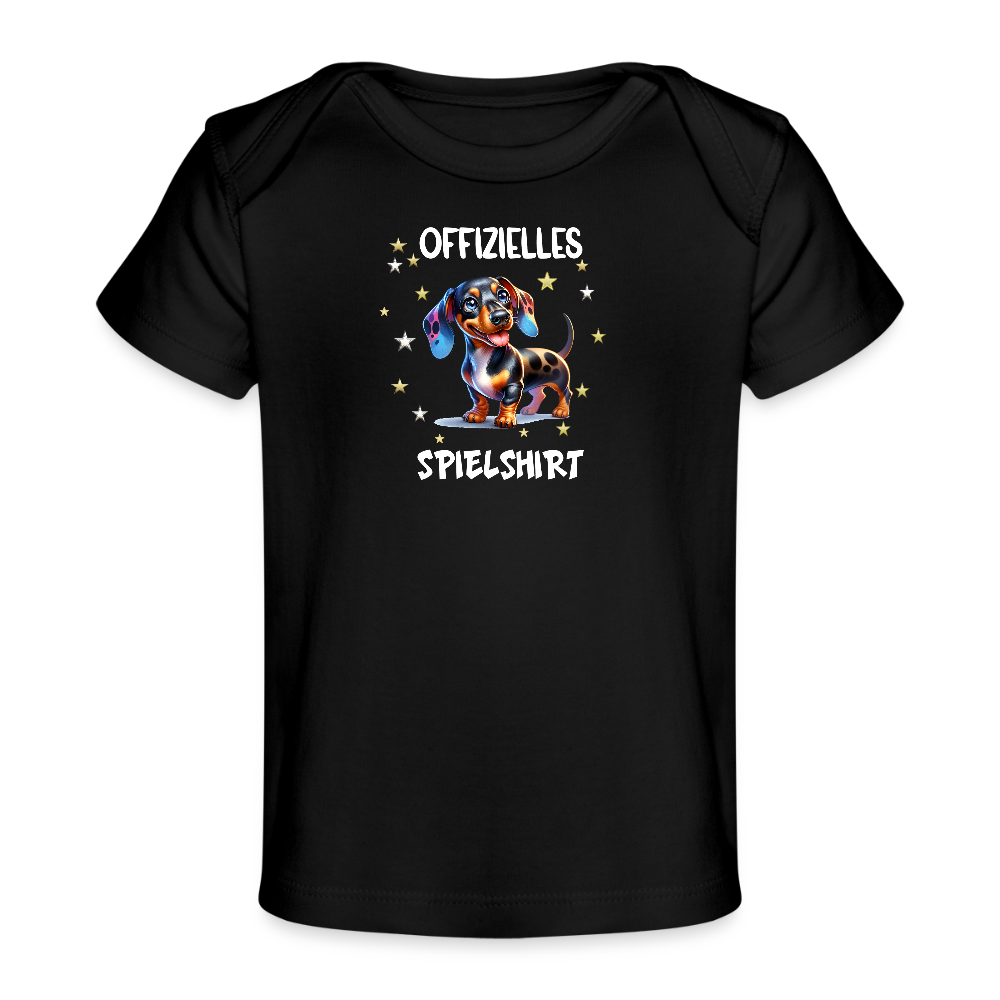 Offizielles Spielshirt Dackel Harlekindackel Baby Bio-T-Shirt - Schwarz