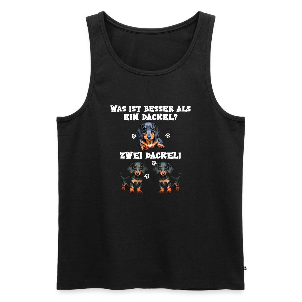 Was ist besser als ein Dackel? Zwei Dackel Männer Bio Tank Top - Schwarz