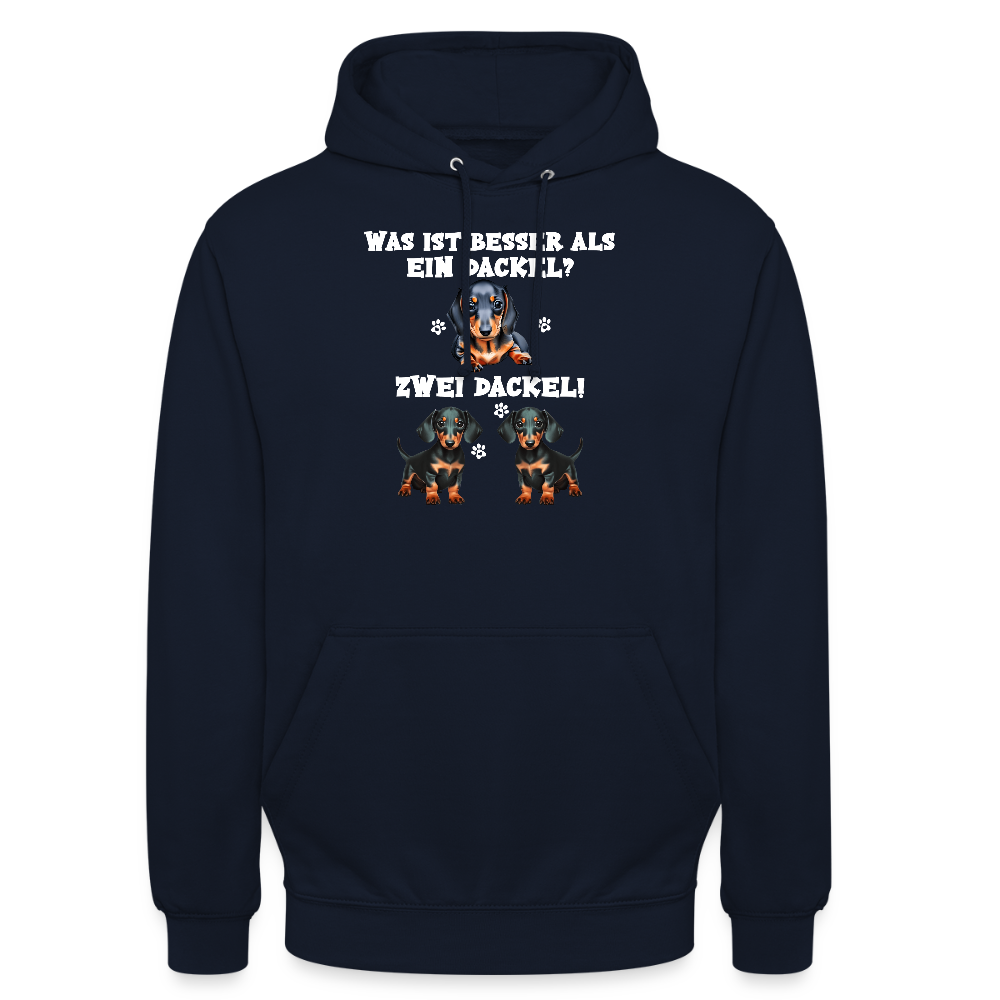 Was ist besser als ein Dackel? Zwei Dackel Unisex Hoodie - Navy