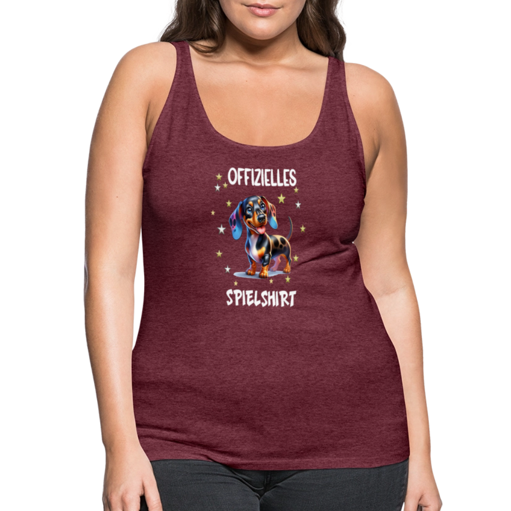 Offizielles Spielshirt Dackel Harlekindackel Frauen Premium Tank Top - Bordeauxrot meliert