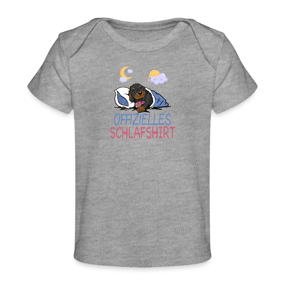 Offizielles Schlafshirt Rauhaardackel Baby Bio-T-Shirt - Grau meliert