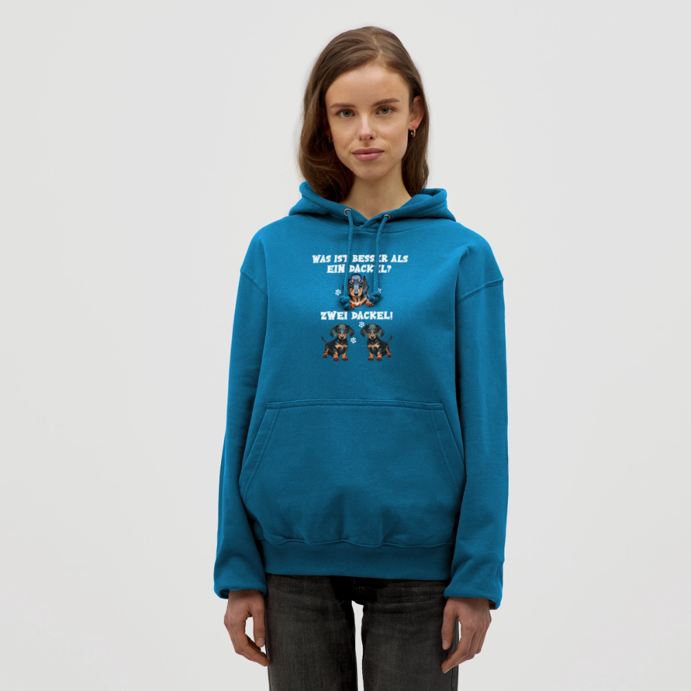 Was ist besser als ein Dackel? Zwei Dackel Unisex Hoodie - Tiefseeblau