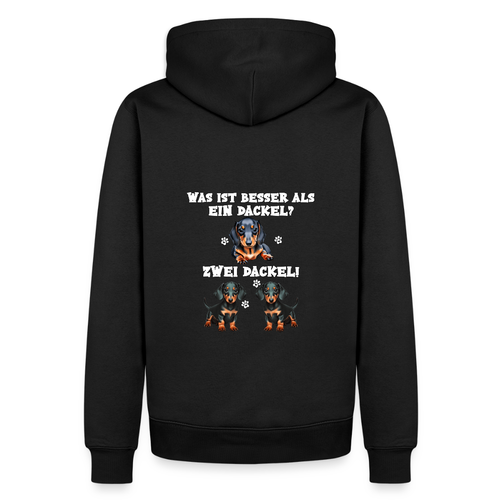 Was ist besser als ein Dackel? Zwei Dackel Männer Bio Hoodie - Schwarz