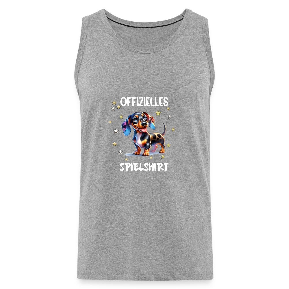 Offizielles Spielshirt Dackel Harlekindackel Männer Premium Tank Top - Grau meliert