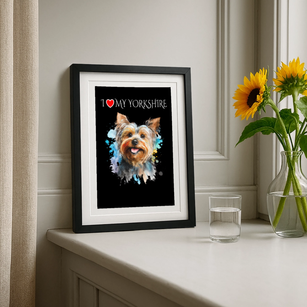 I love my Yorkshire Gerahmtes Poster (27 × 37 cm) - Schwarz