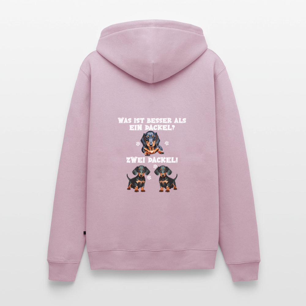 Was ist besser als ein Dackel? Zwei Dackel Männer Bio Hoodie - Altrosa
