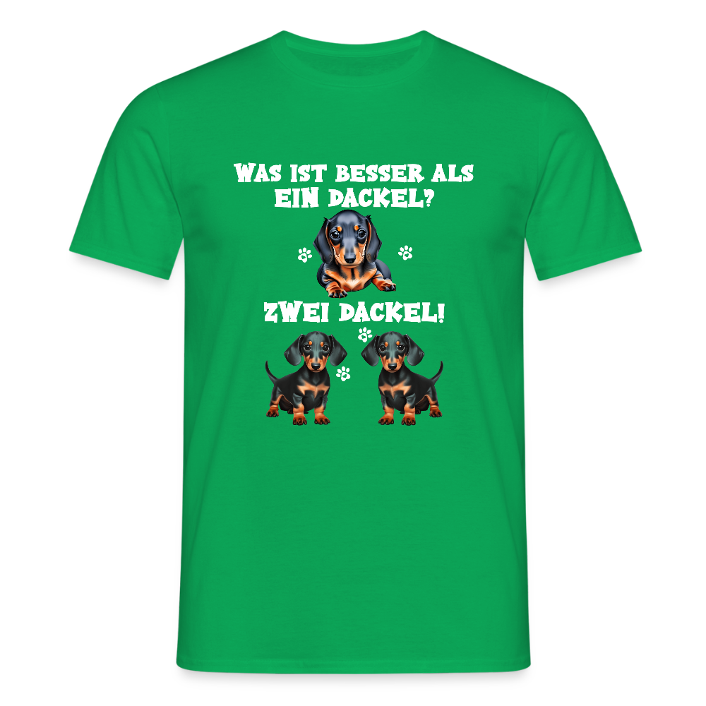 Was ist besser als ein Dackel? Zwei Dackel Männer T-Shirt - Kelly Green