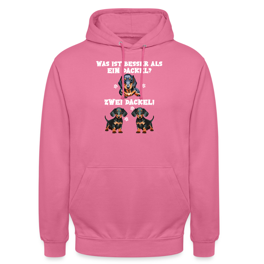 Was ist besser als ein Dackel? Zwei Dackel Unisex Hoodie - Pink