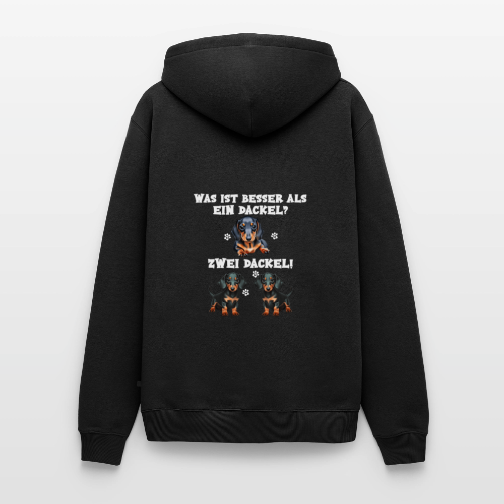 Was ist besser als ein Dackel? Zwei Dackel Männer Bio Hoodie - Schwarz