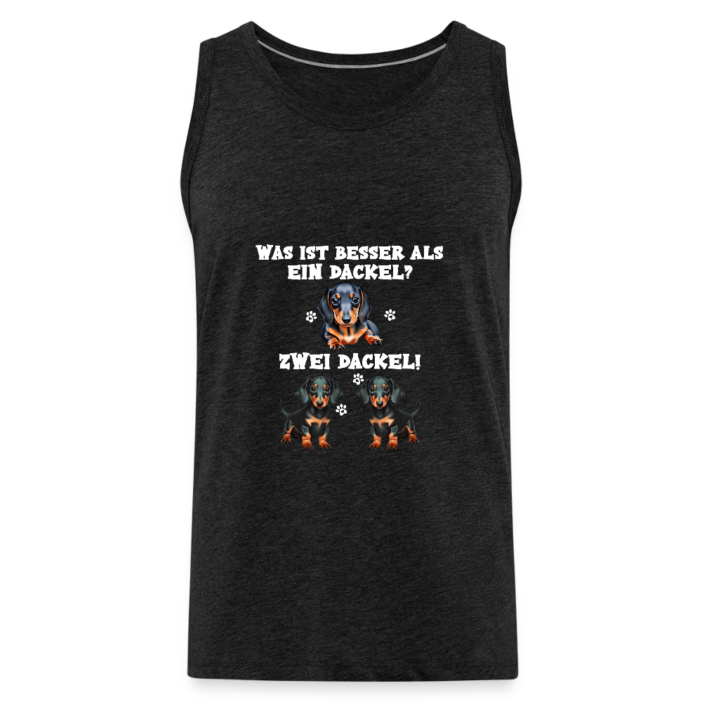 Was ist besser als ein Dackel? Zwei Dackel Männer Bio Tank Top - Anthrazit