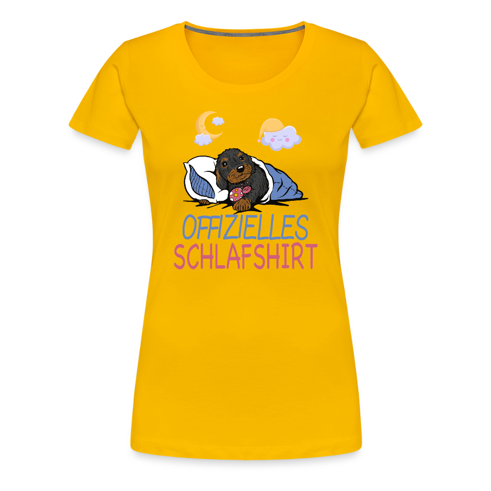 Offizielles Schlafshirt Rauhaardackel Frauen Premium T-Shirt - Sonnengelb