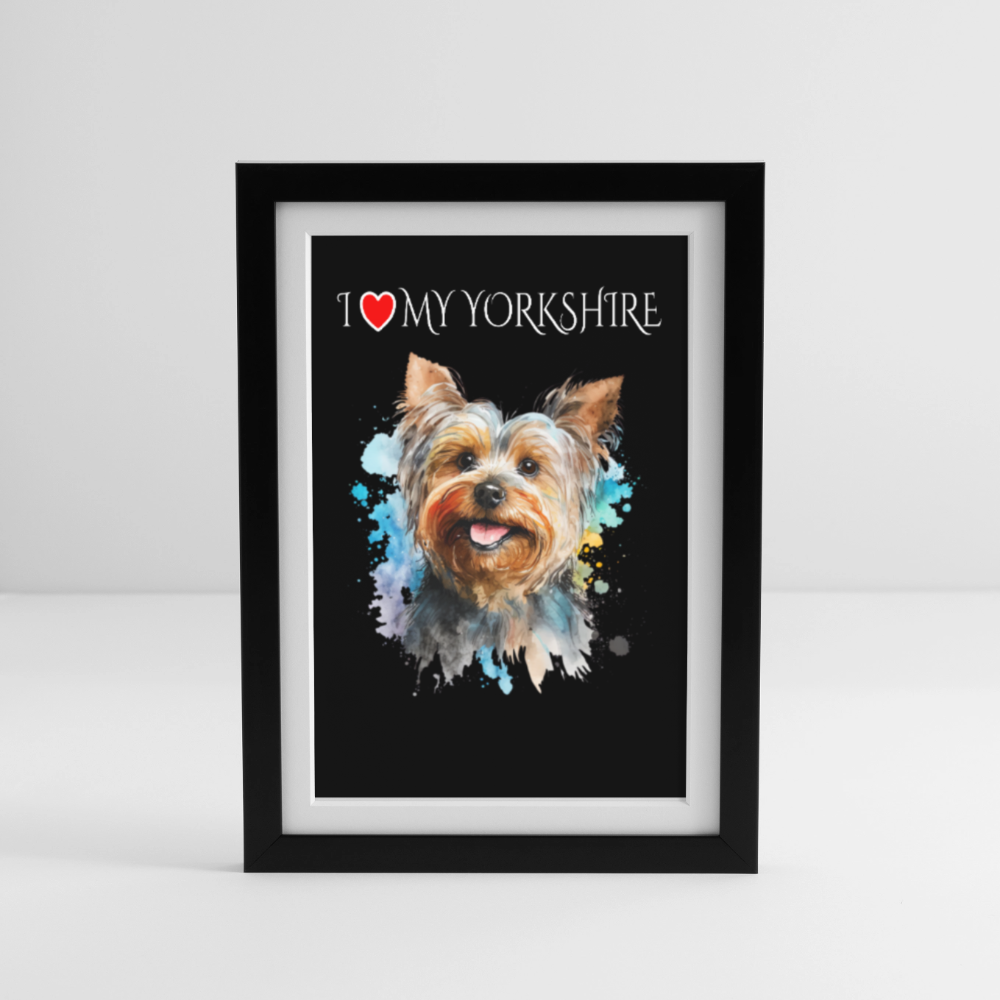 I love my Yorkshire Gerahmtes Poster (27 × 37 cm) - Schwarz