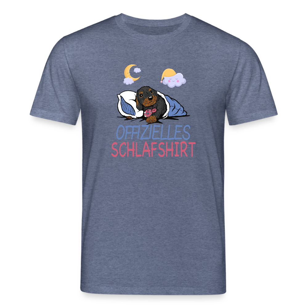 Offizielles Schlafshirt Rauhaardackel Stanley/Stella Unisex Bio-T-Shirt CREATOR - Dunkelblau meliert