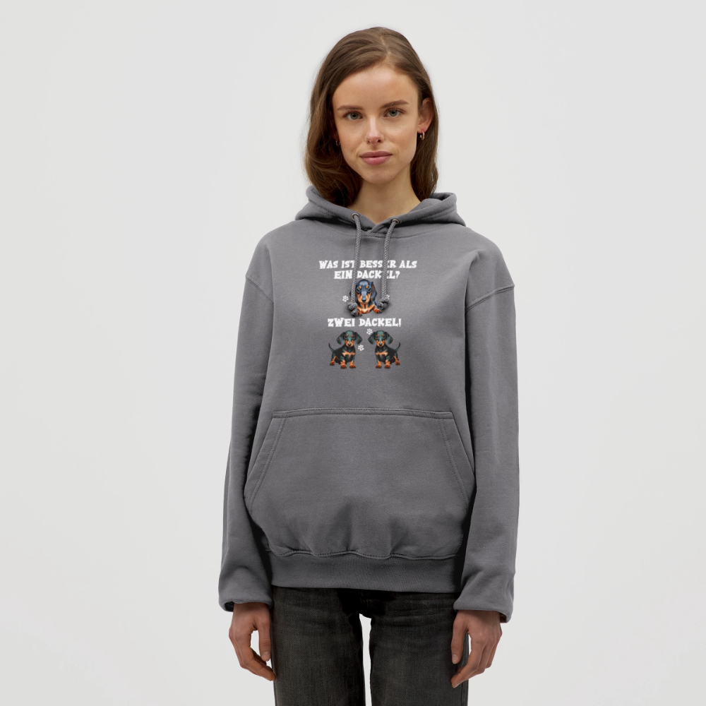 Was ist besser als ein Dackel? Zwei Dackel Unisex Hoodie - Mittelgrau