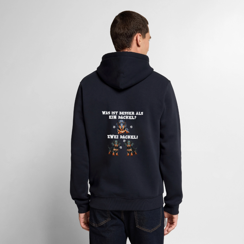 Was ist besser als ein Dackel? Zwei Dackel Männer Bio Hoodie - Navy