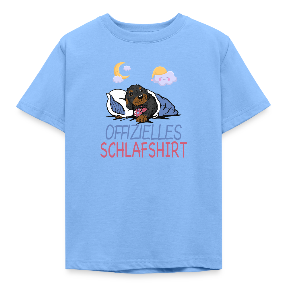Offizielles Schlafshirt Rauhaardackel Kinder T-Shirt - Himmelblau