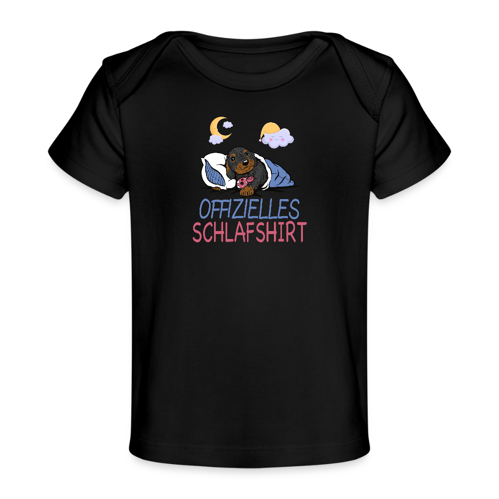 Offizielles Schlafshirt Rauhaardackel Baby Bio-T-Shirt - Schwarz