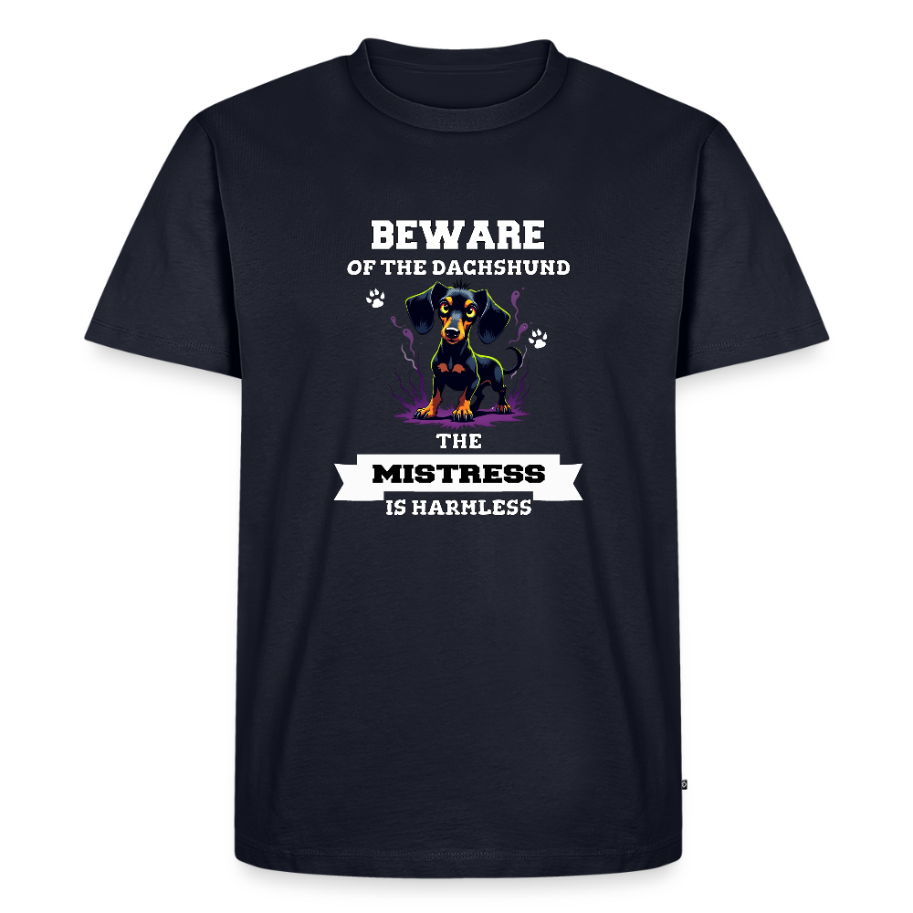 Beware of the Dachshund Mistress is harmless Männer Premium T-Shirt - Navy