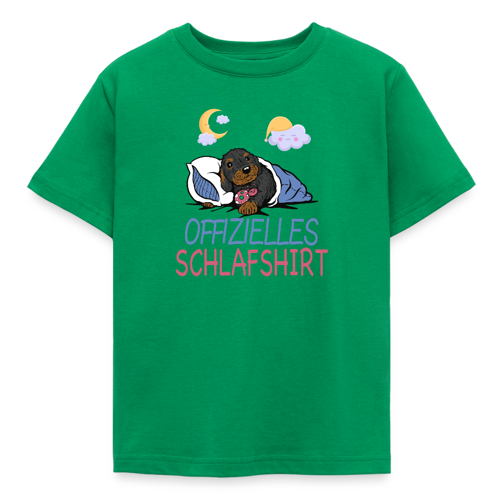 Offizielles Schlafshirt Rauhaardackel Kinder T-Shirt - Kelly Green