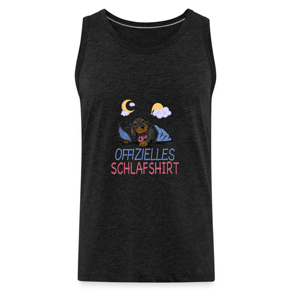 Offizielles Schlafshirt Rauhaardackel Männer Premium Tank Top - Anthrazit