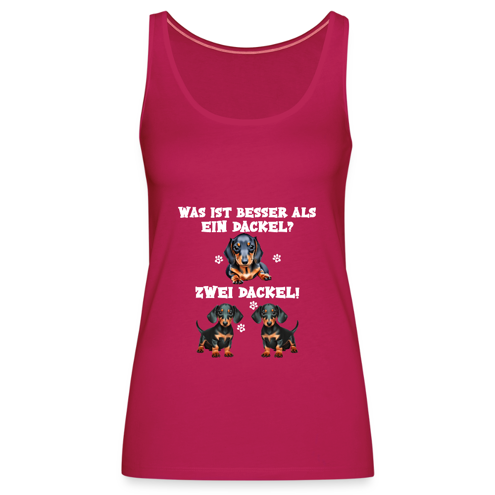 Was ist besser als ein Dackel? Zwei Dackel Frauen Premium Tank Top - dunkles Pink