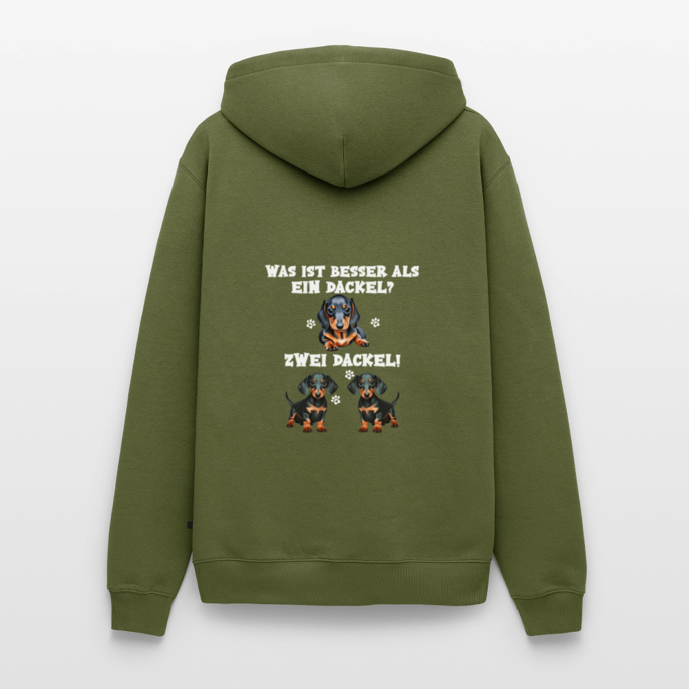 Was ist besser als ein Dackel? Zwei Dackel Männer Bio Hoodie - Khaki