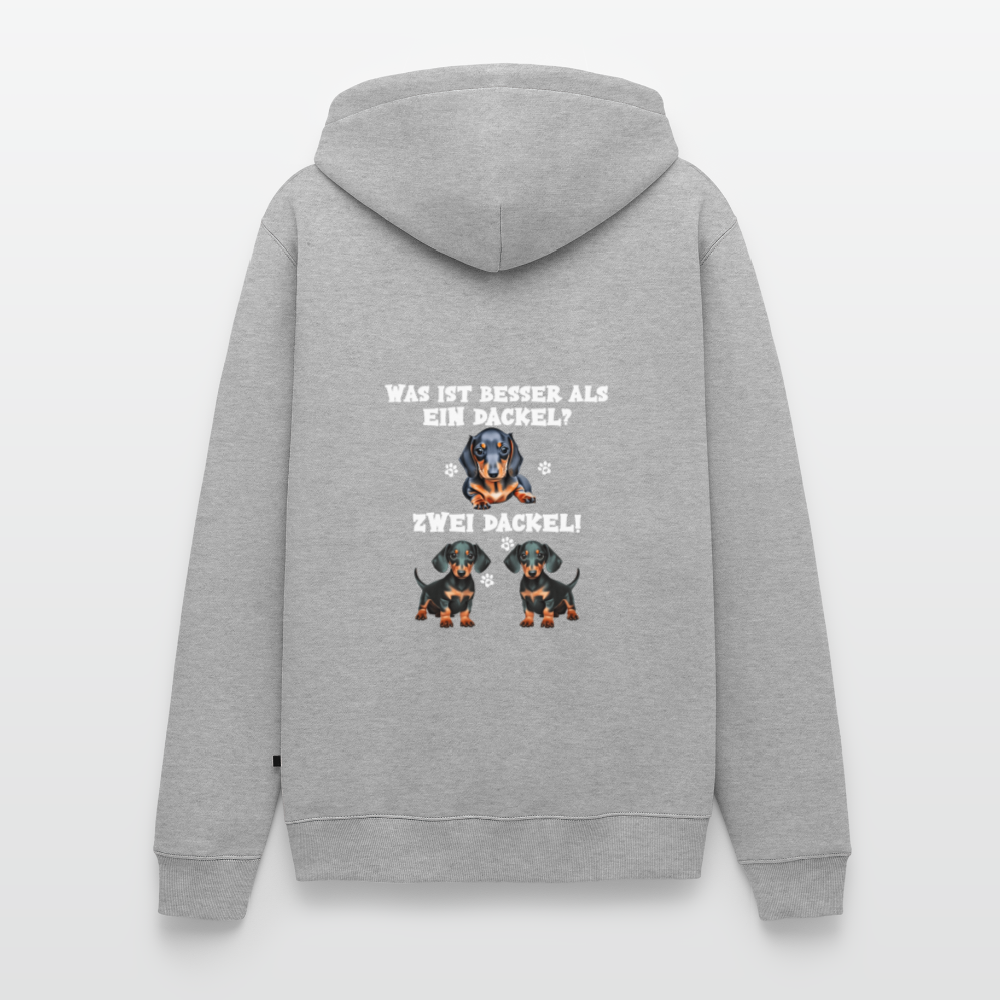 Was ist besser als ein Dackel? Zwei Dackel Männer Bio Hoodie - Grau meliert